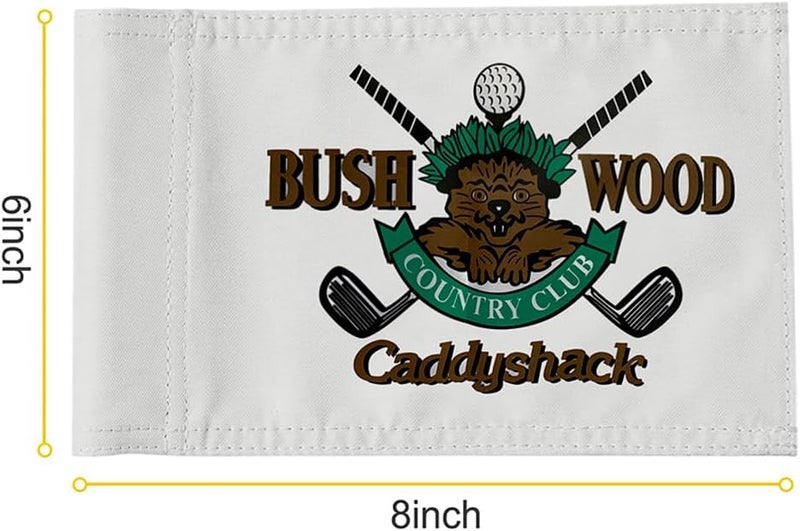 2BUT Standard Bushwood Country Club Golf Pin Flag - Practic Putting Green Flag For Backyard Garden - Double-Sewn 600D Nylon Miniature Pin Flag - Regulation Tube Flag (BWD 8"X6") - Image 2